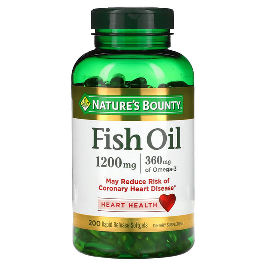 Nature's Bounty, Fish Oil, 1,200 mg, 200 Rapid Release Softgels - Image 1
