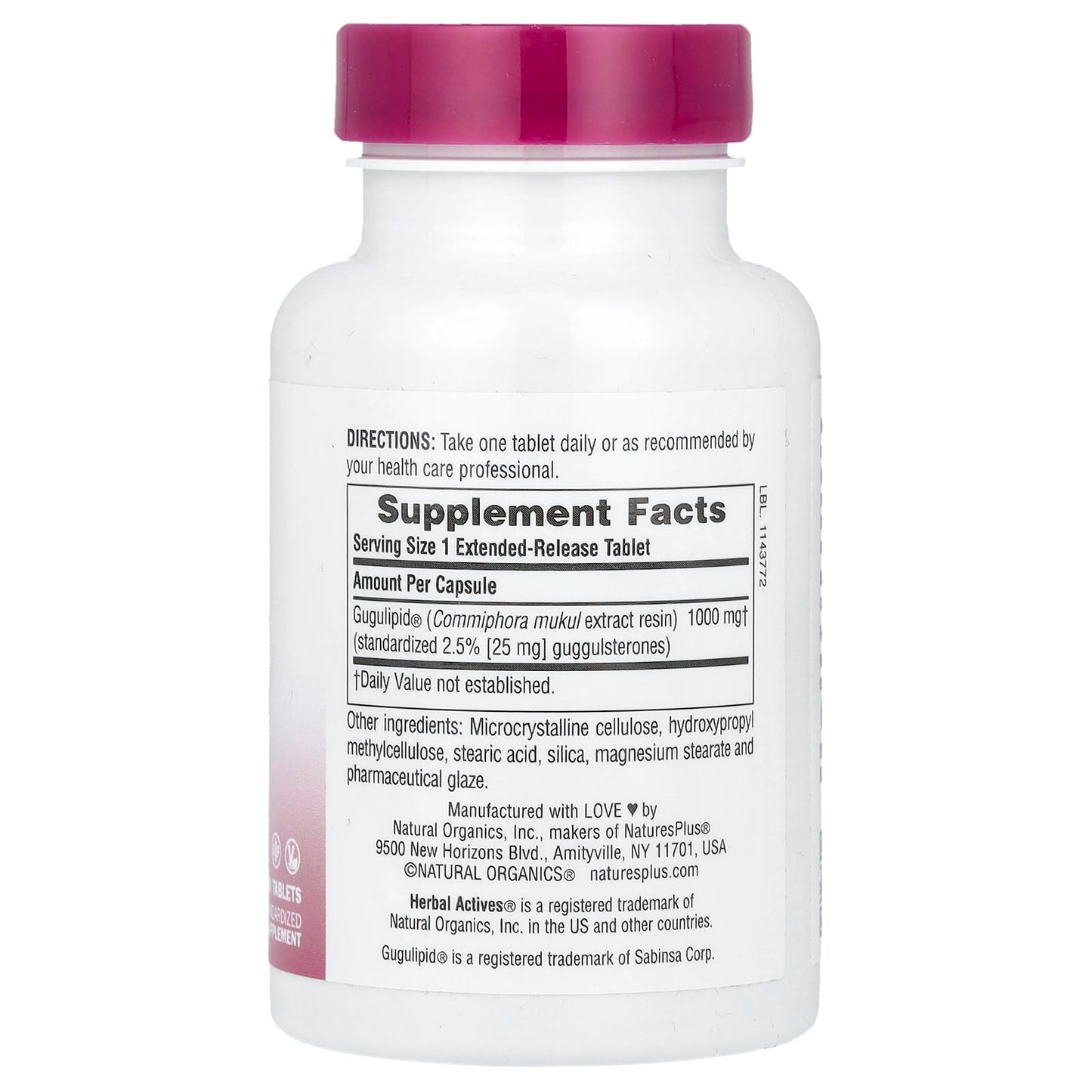 NaturesPlus, Herbal Actives, Gugulipid®, Extended Release, 1,000 mg, 30 Tablets - Image 2