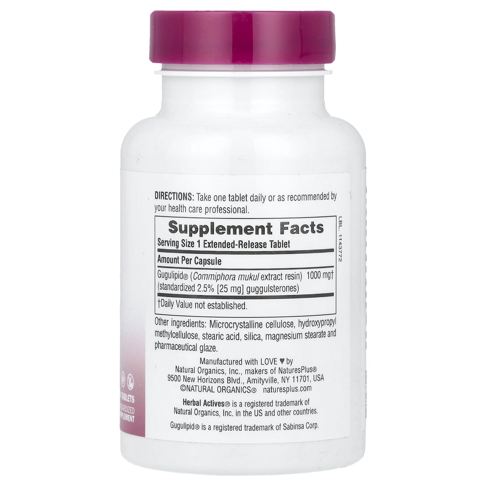 NaturesPlus, Herbal Actives, Gugulipid®, Extended Release, 1,000 mg, 30 Tablets - Image 2