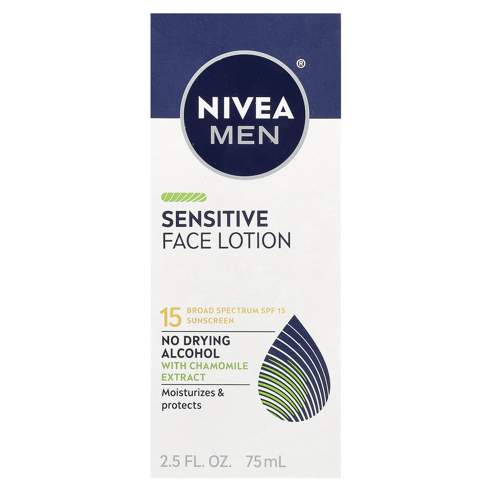 Nivea, Men, Sensitive Face Lotion, SPF 15, 2.5 fl oz (75 ml) - Image 2