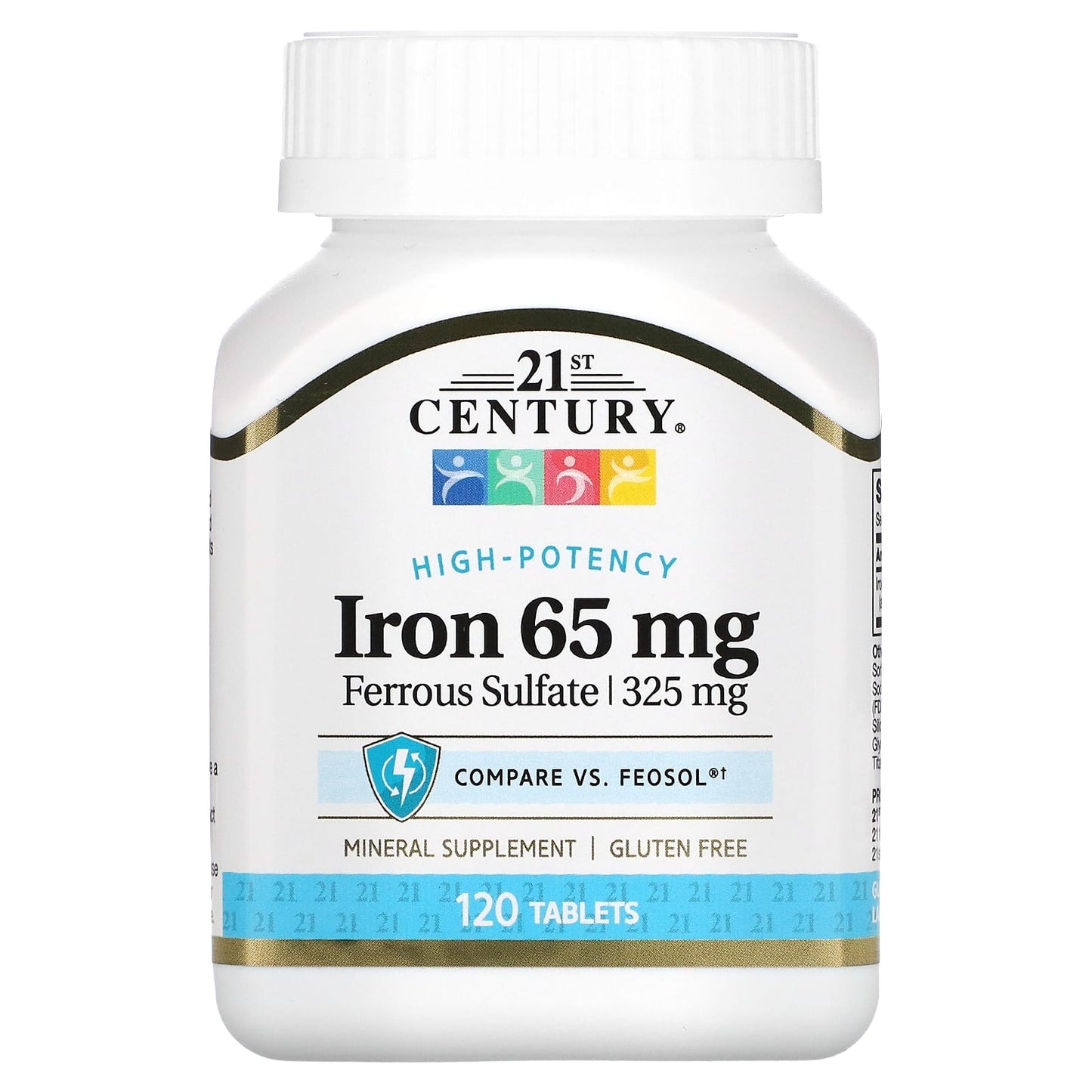 21st Century Iron Supplement, 65mg, 120 Tablets for Energy - Image 1