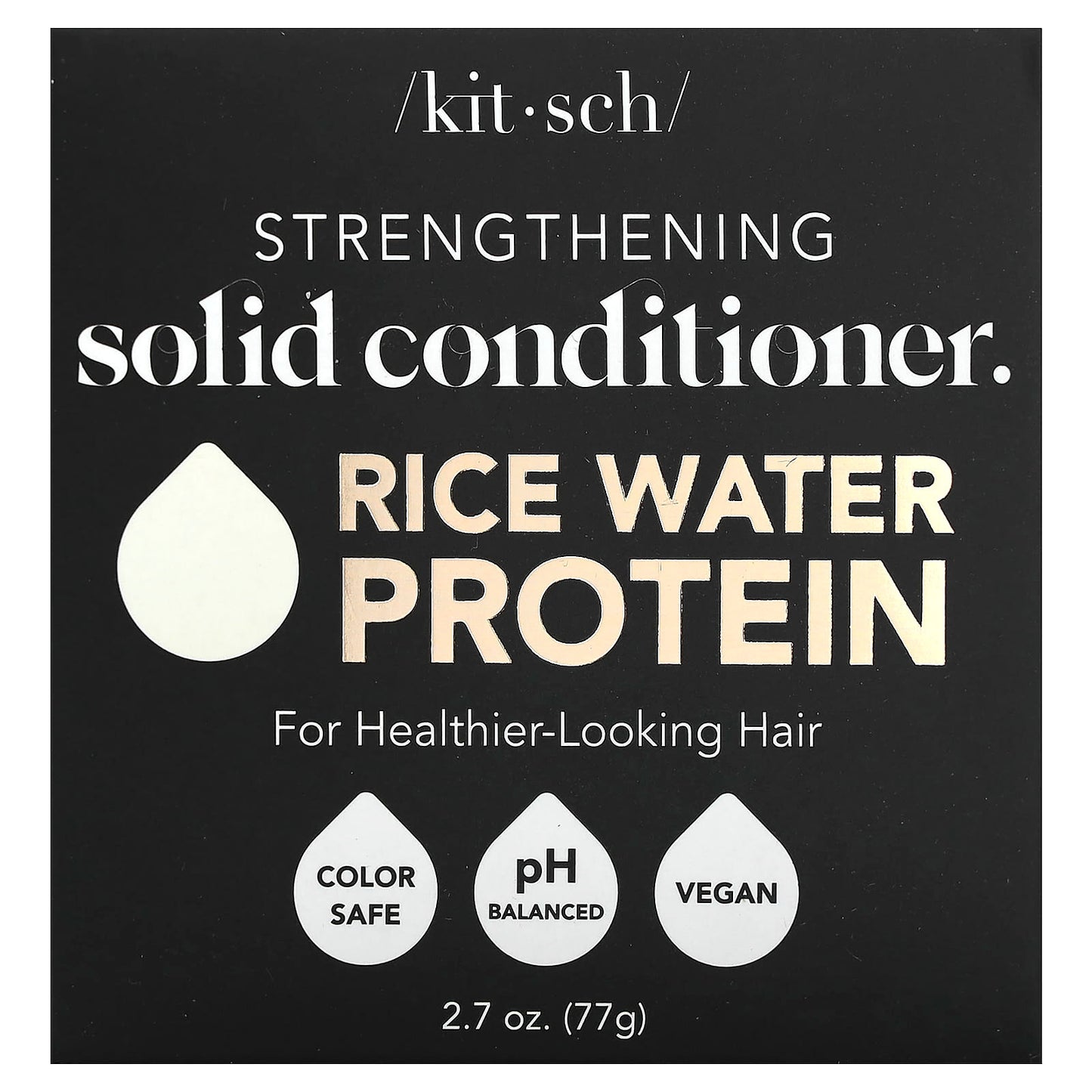 Kitsch, Strengthening  Solid Conditioner Bar,  Rice Water Protein, White Tea & Mandarin, 1 Bar, 2.7 oz (77 g) - Image 1