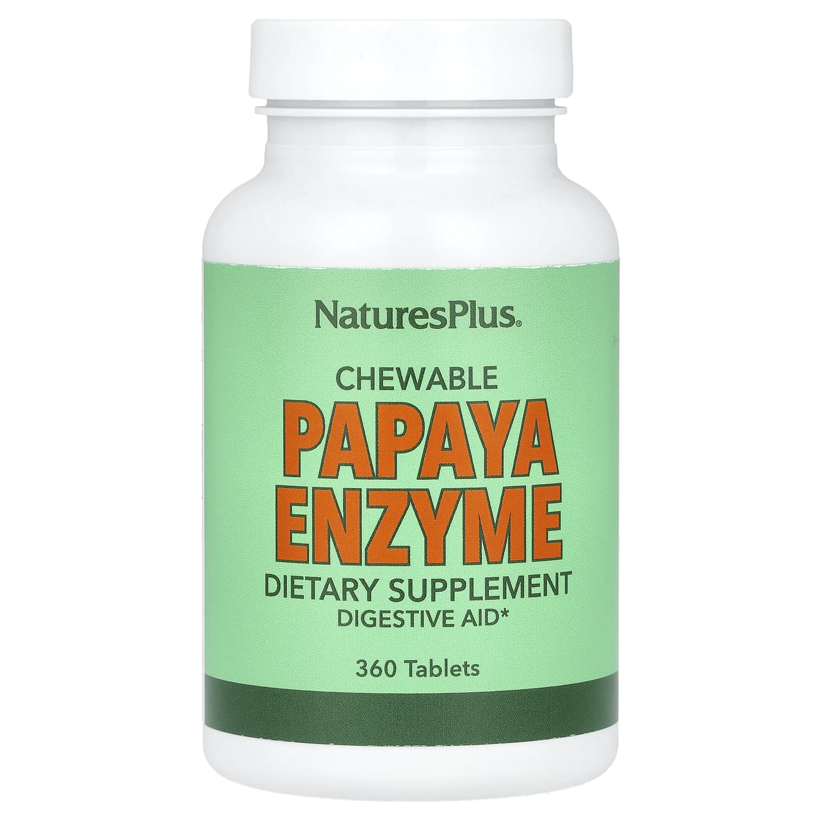 NaturesPlus, Chewable Papaya Enzyme , 360 Tablets - Image 1