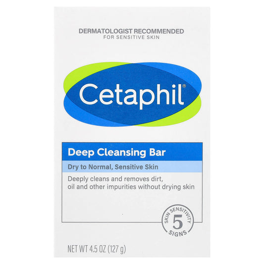 Cetaphil Deep Cleansing Bar for Sensitive Skin, 4.5 oz - Image 1