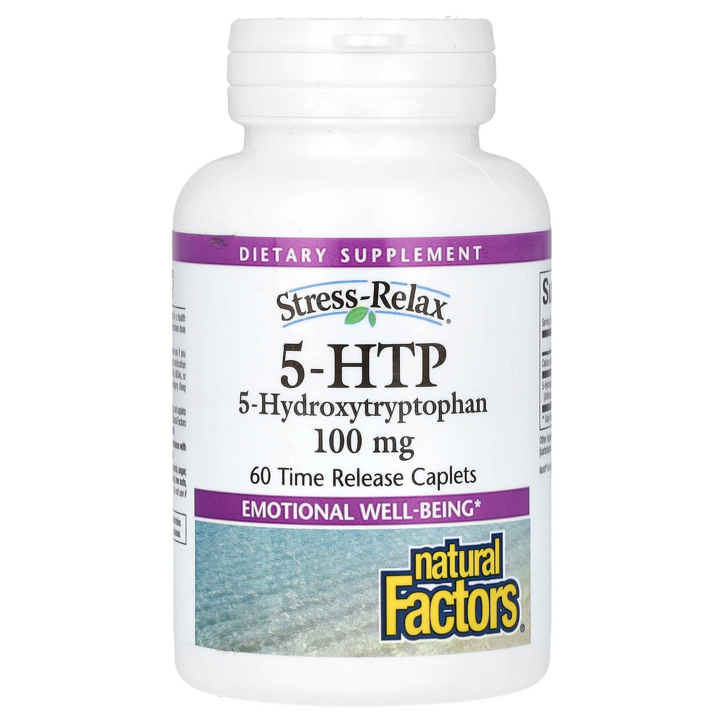 Natural Factors, Stress-Relax, 5-HTP, 100 mg, 60 Time Release Caplets - Image 1