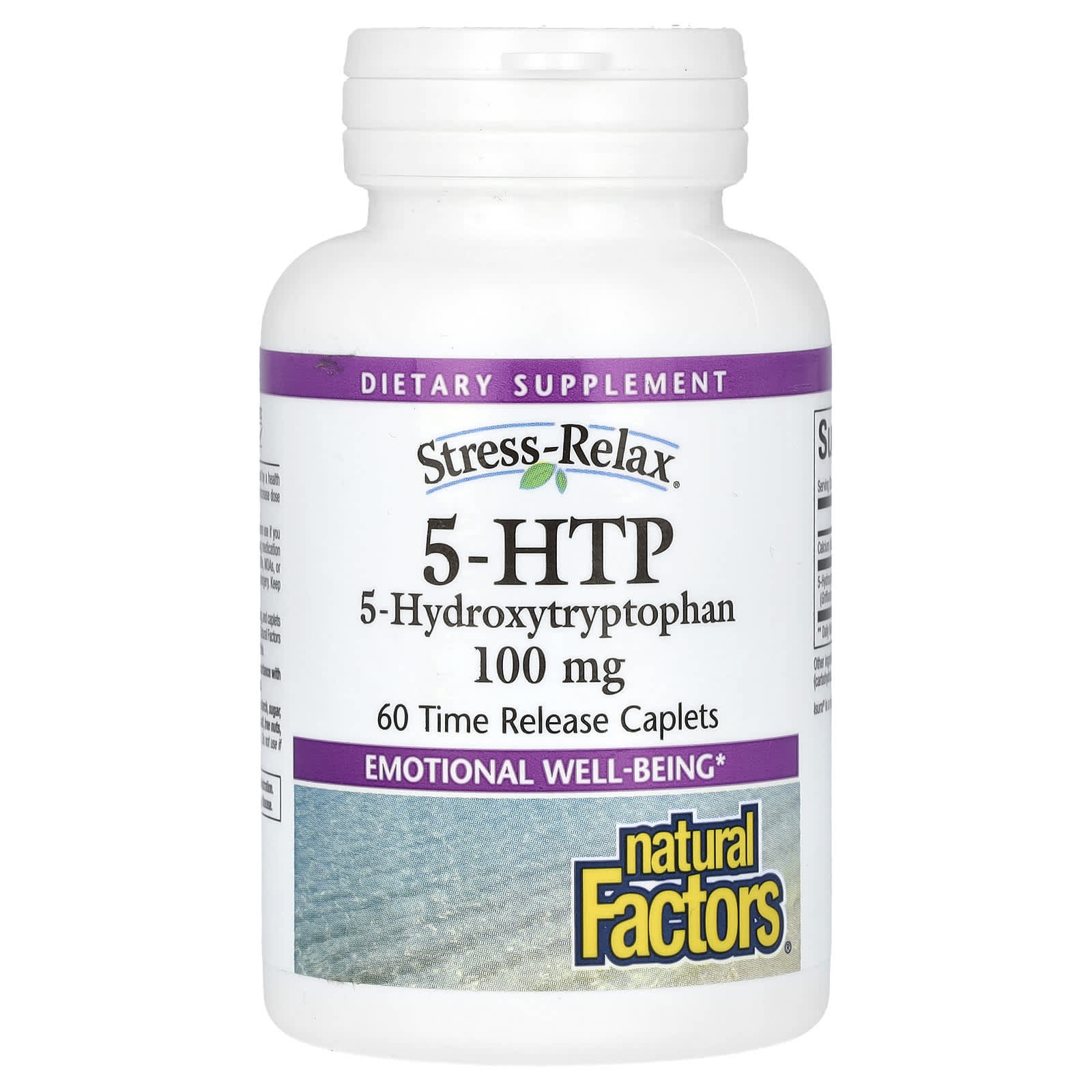 Natural Factors, Stress-Relax, 5-HTP, 100 mg, 60 Time Release Caplets - Image 1