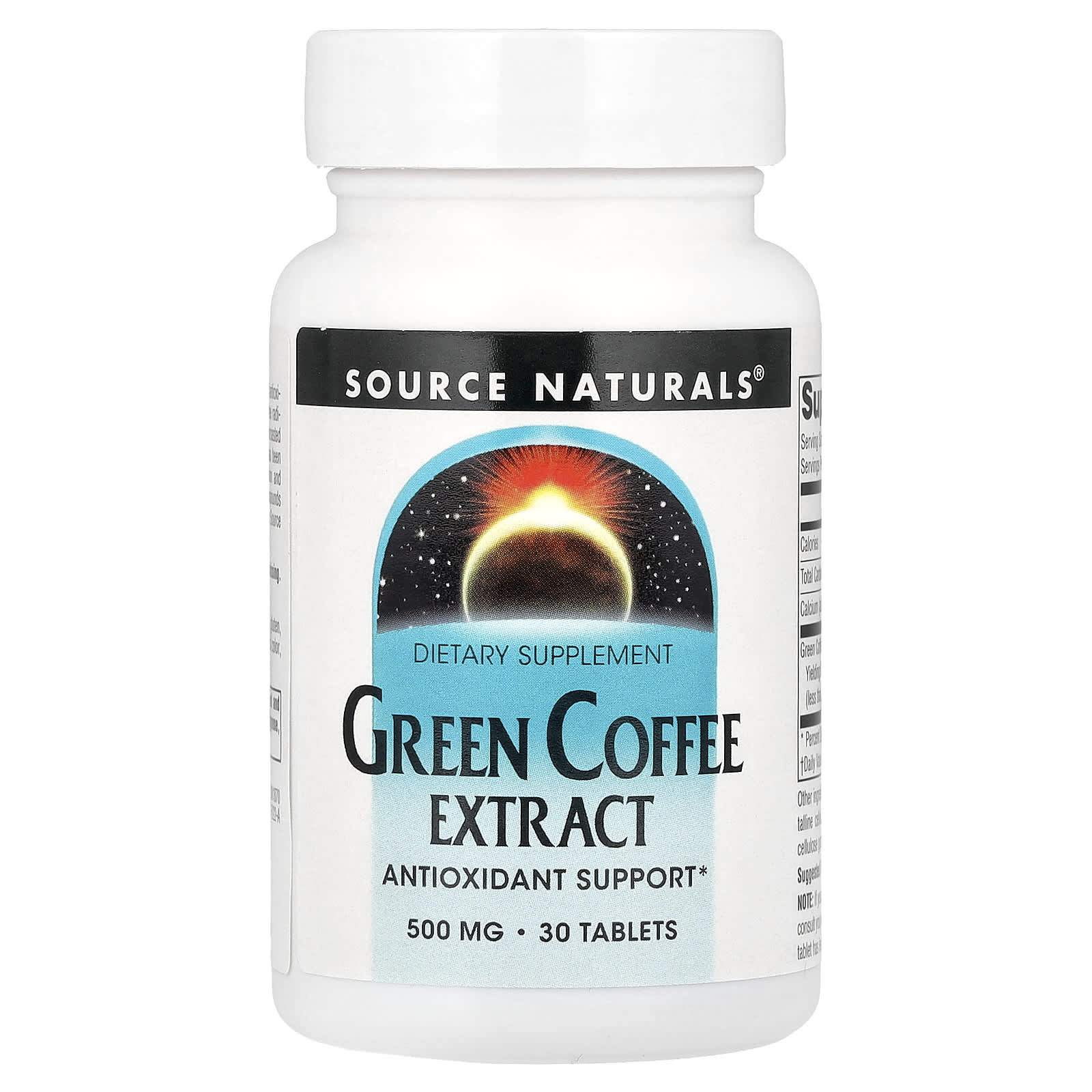 Source Naturals, Green Coffee Extract, 30 Tablets (500 mg per Tablet) - Image 1