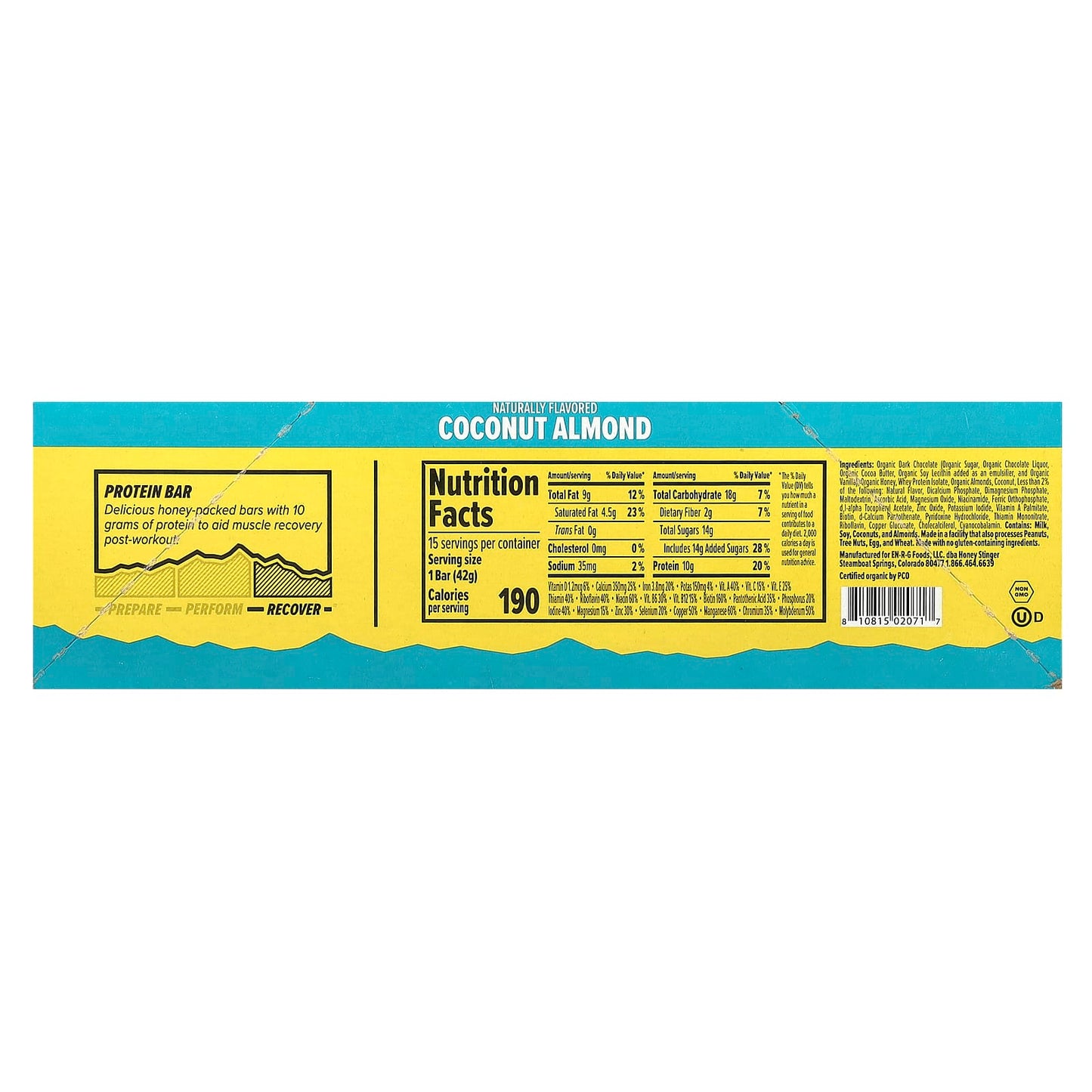 Honey Stinger Coconut Almond Protein Bars - 15 Count, 15g Protein - Image 2