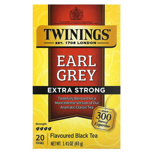 Twinings, Black Tea, Earl Grey, Extra Strong, 20 Tea Bags, 1.41 oz (40 g) - Image 1