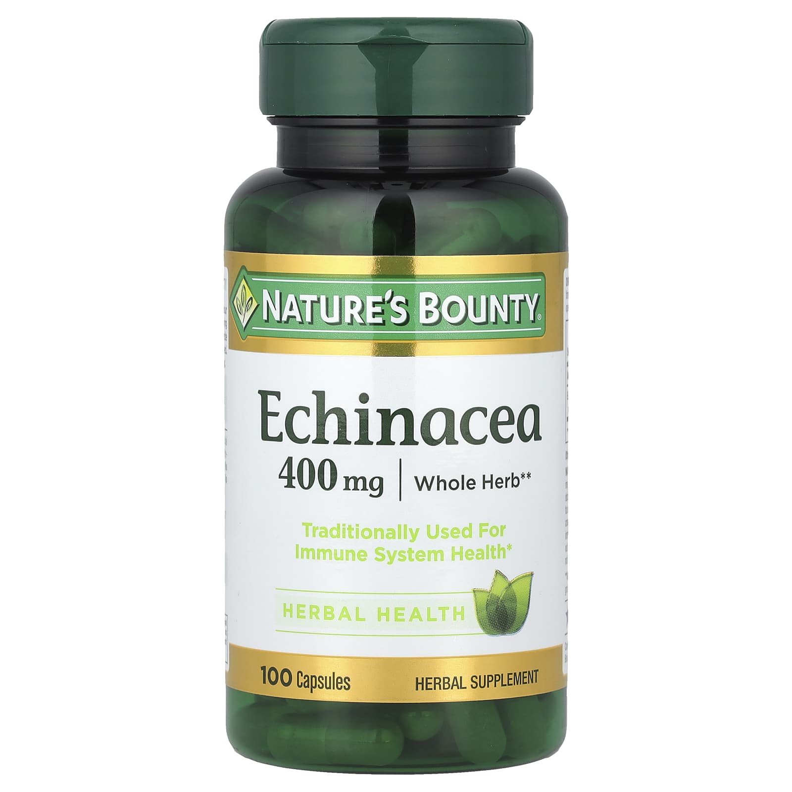 Nature's Bounty, Echinacea, 400 mg, 100 Capsules - Image 1