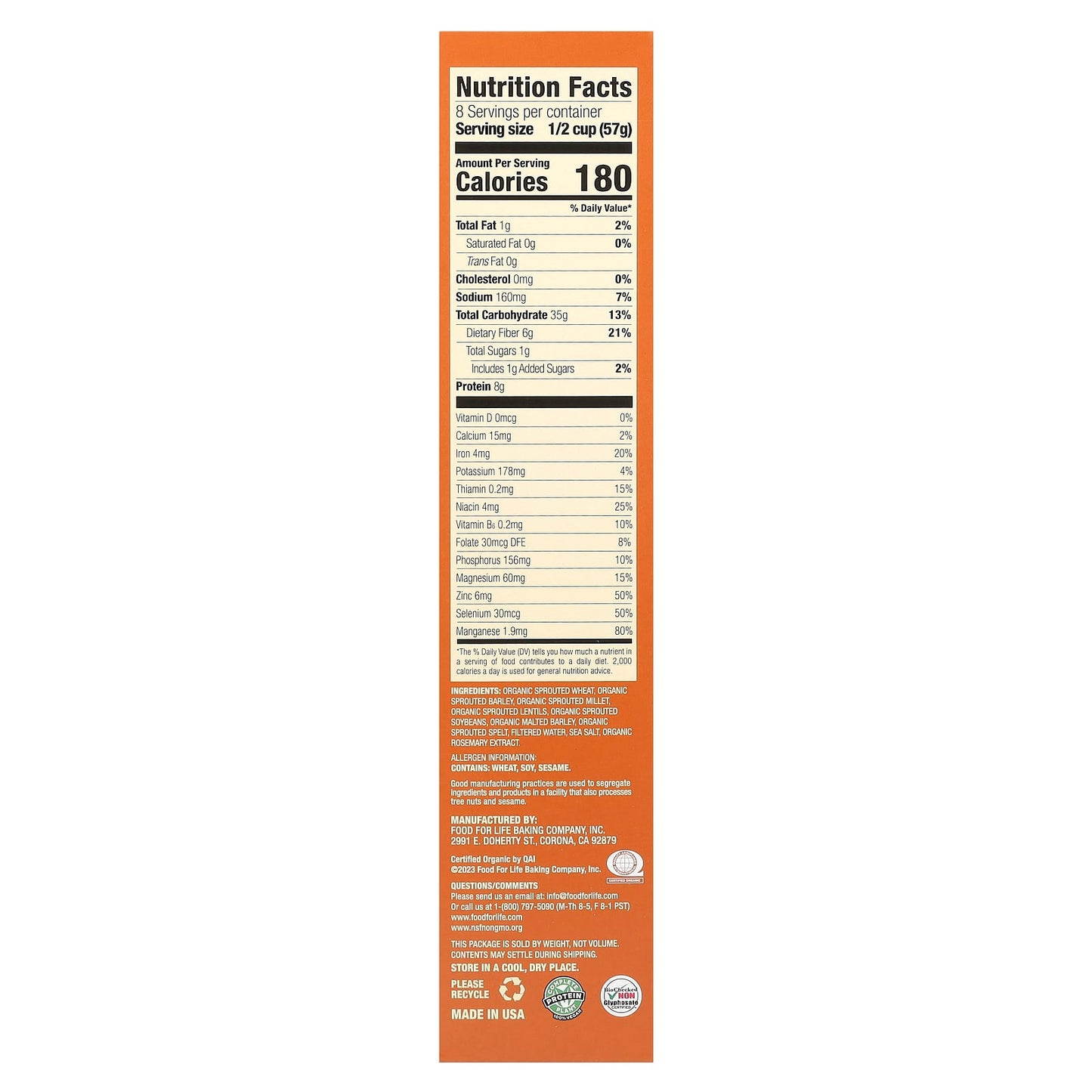 Organic Sprouted Grain Cereal for Ultimate Nutrition - Ezekiel 4:9 - Image 2