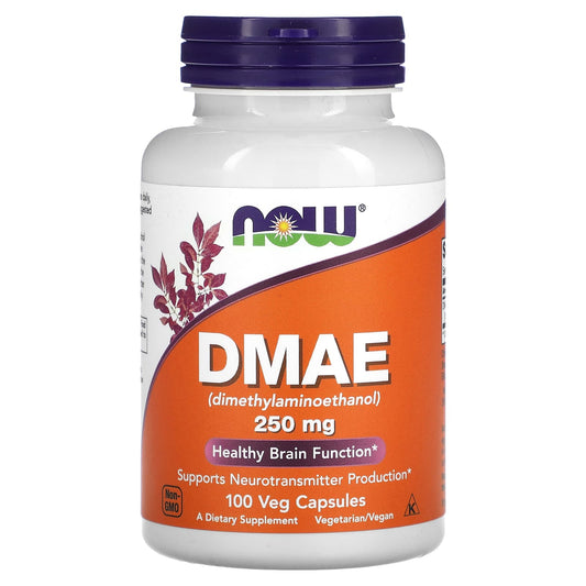 NOW Foods, DMAE, 250 mg, 100 Veg Capsules - Image 1