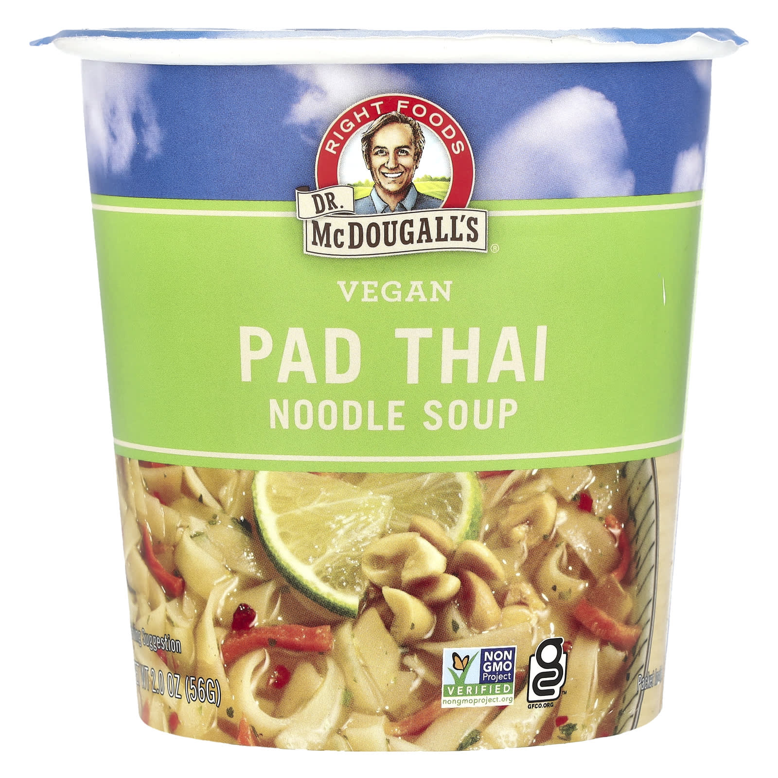 Delicious Vegan Pad Thai Noodle Soup by Dr. McDougall's - Gluten-Free & Non-GMO - Image 1