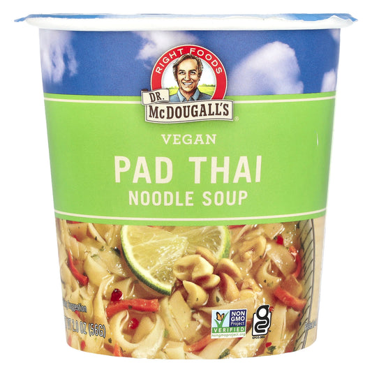 Delicious Vegan Pad Thai Noodle Soup by Dr. McDougall's - Gluten-Free & Non-GMO - Image 1