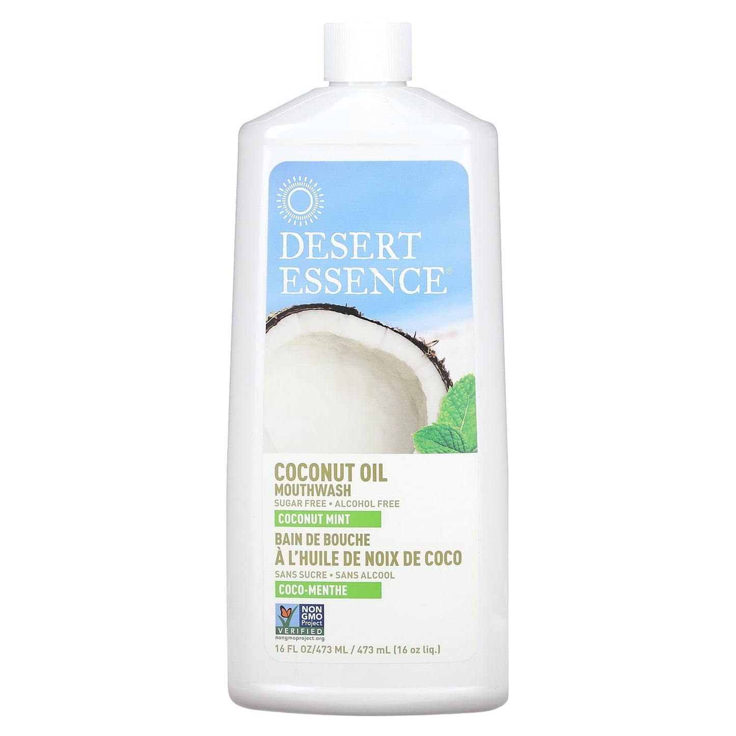 Desert Essence Coconut Oil Mouthwash with Coconut Mint, 16 fl oz - Image 1
