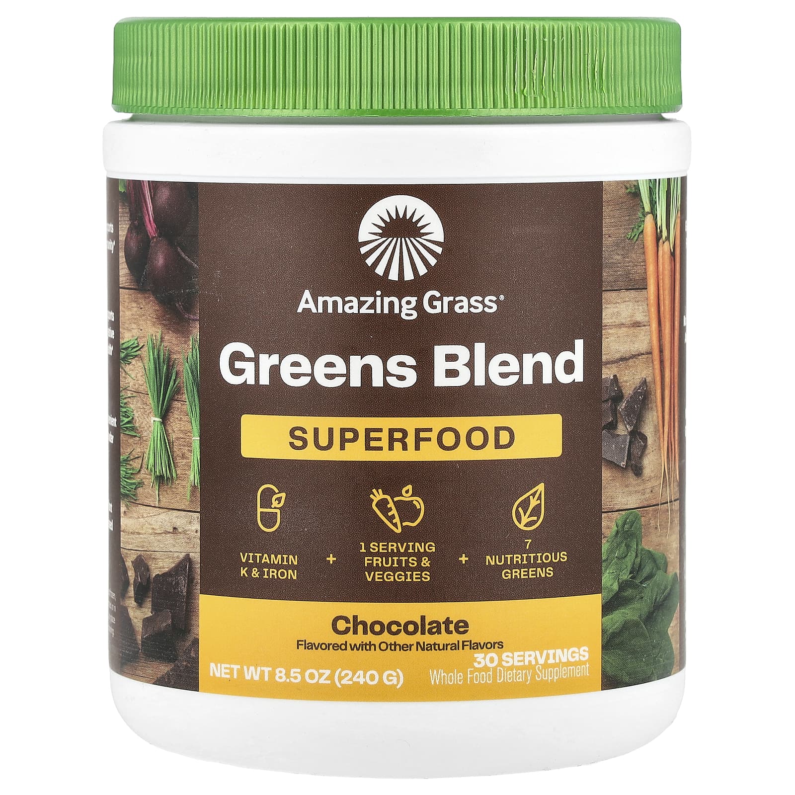 Amazing Grass Greens Blend Superfood Chocolate - Image 1