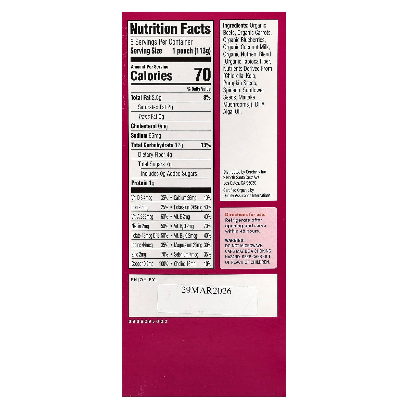 Organic Baby Puree with Brain-Supporting Nutrients - Cerebelly - Image 2