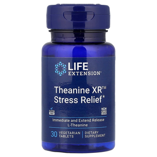 Life Extension, Theanine XR™ Stress Relief, 30 Vegetarian Tablets - Image 1