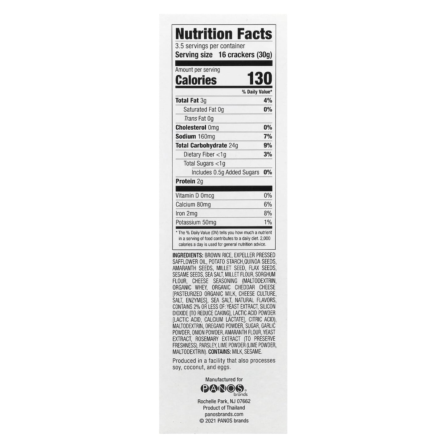 Sesmark, Brown Rice Snack Crackers, Parmesan Herb, 3.5 oz (100 g) - Image 2