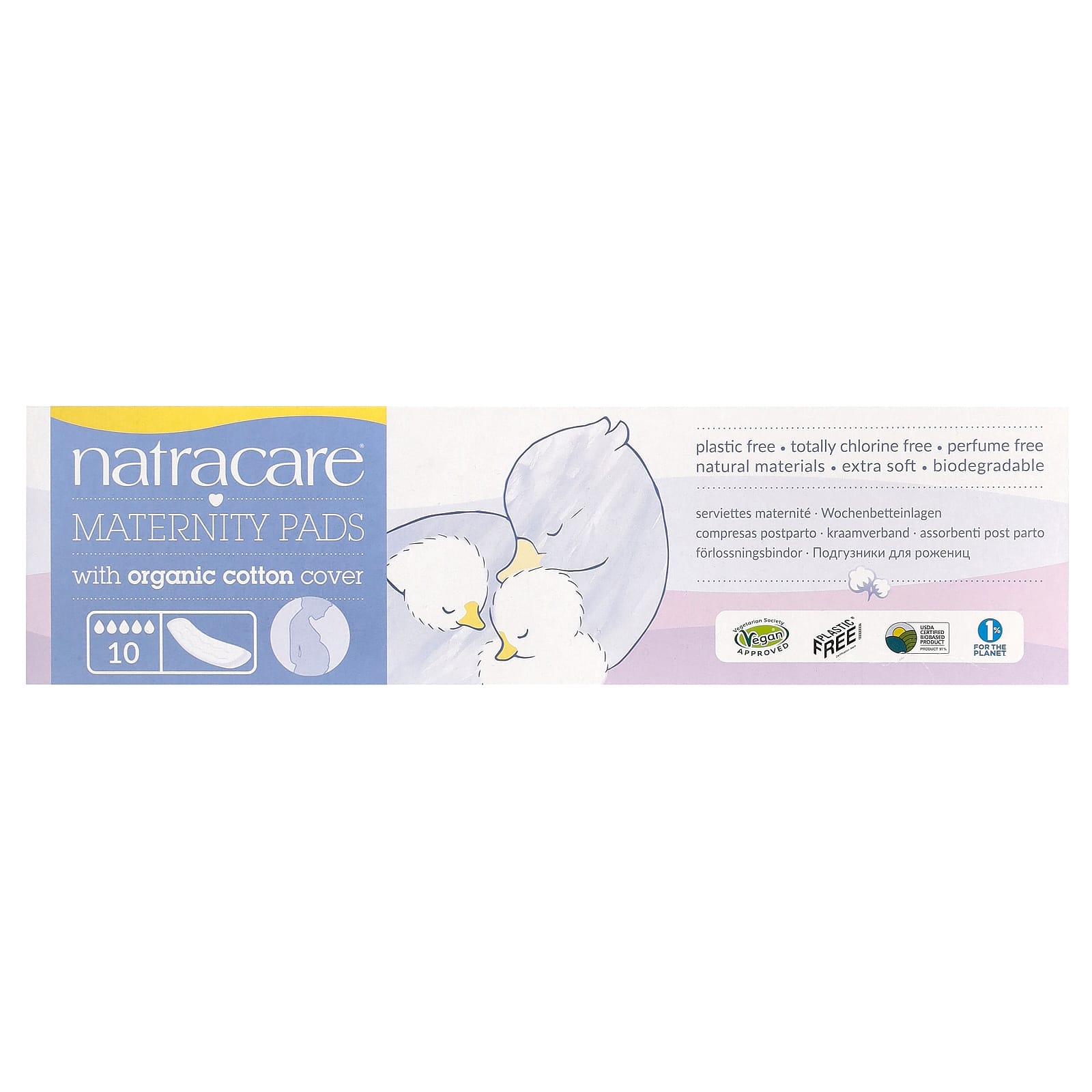 Natracare, Maternity Pads with Organic Cotton Cover, 10 Pads - Image 2