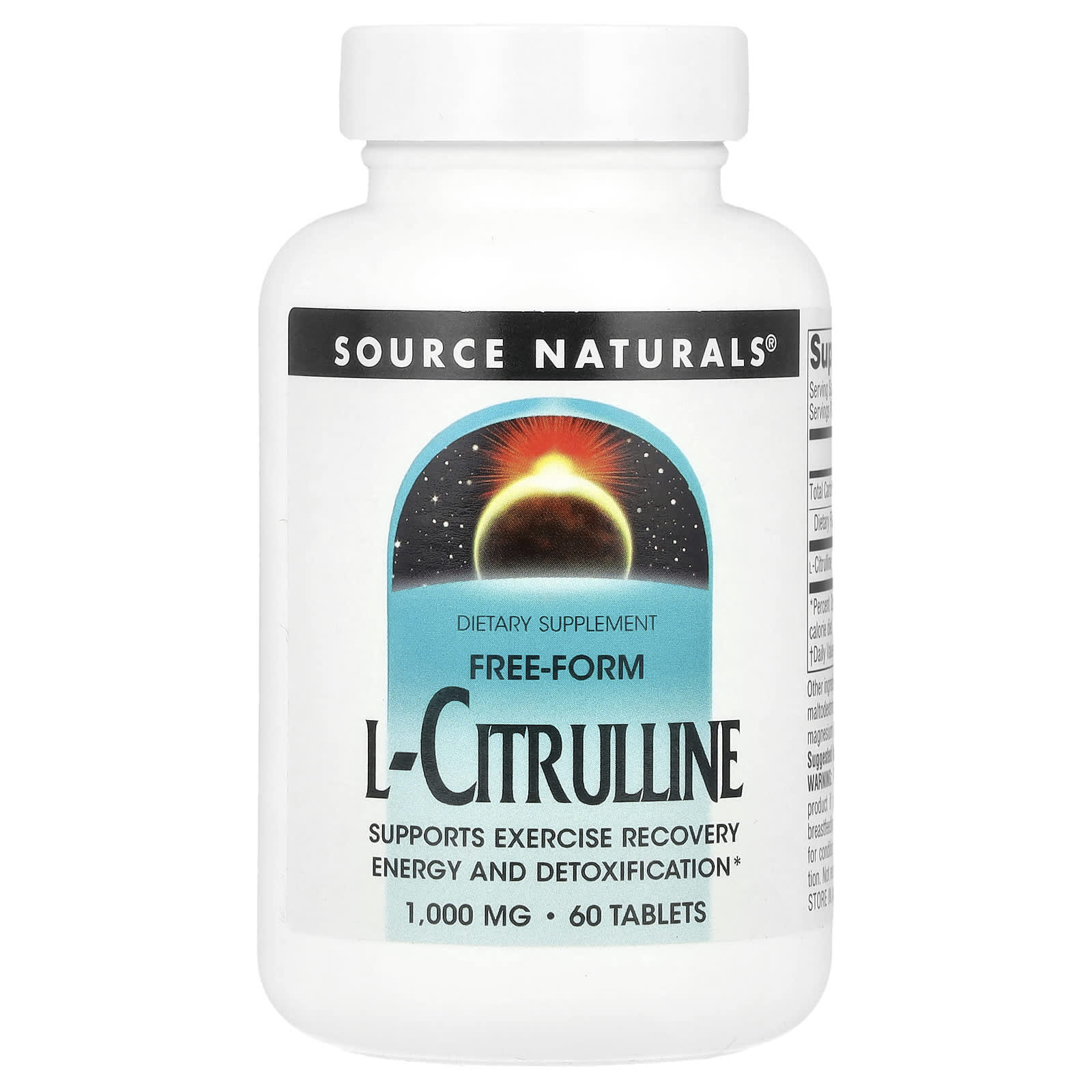 Source Naturals, L-Citrulline, 1,000 mg , 60 Tablets - Image 1