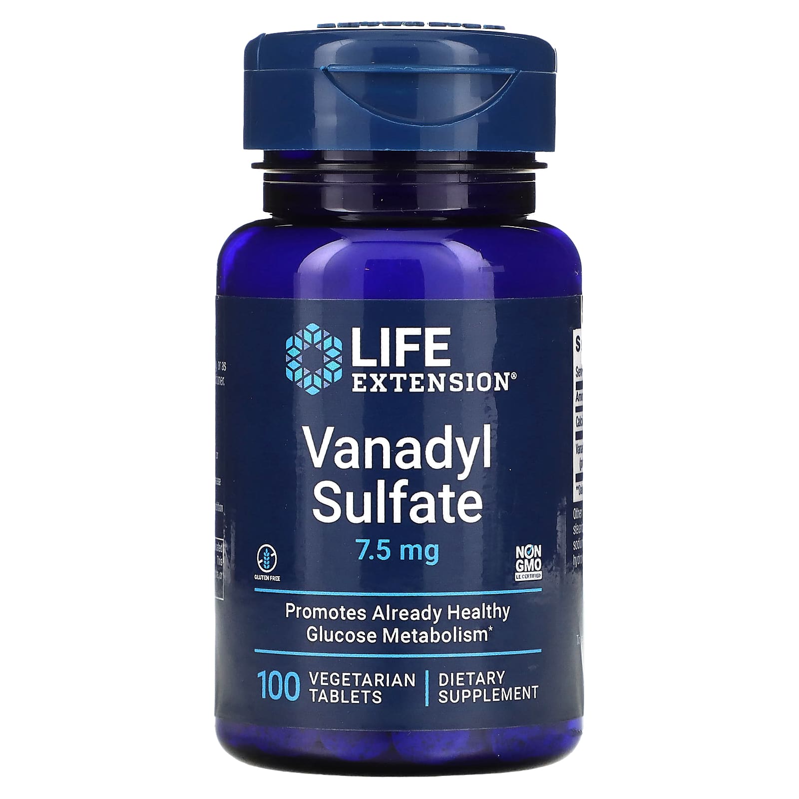 Life Extension, Vanadyl Sulfate, 7.5 mg, 100 Vegetarian Tablets - Image 1