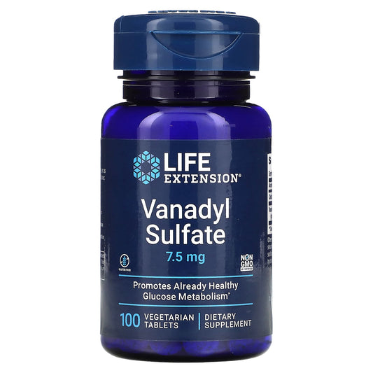 Life Extension, Vanadyl Sulfate, 7.5 mg, 100 Vegetarian Tablets - Image 1