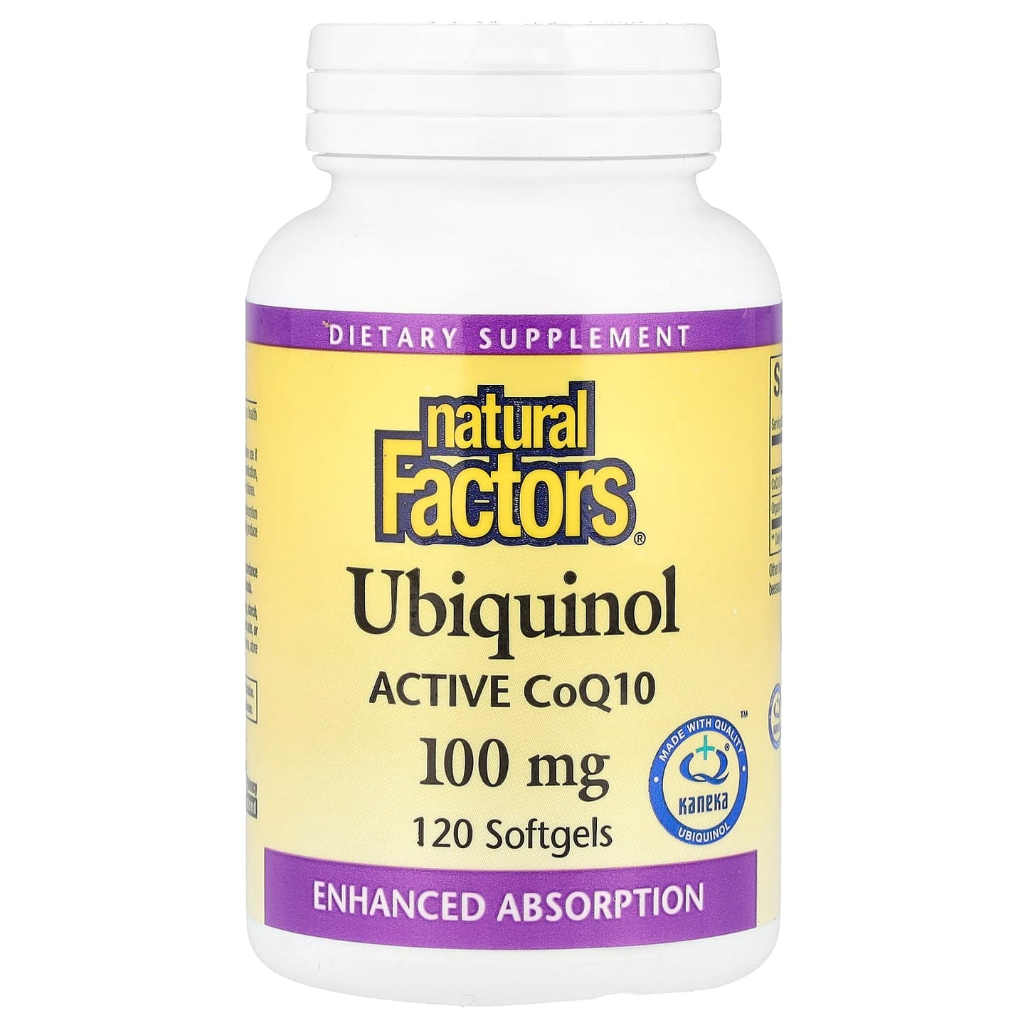 Natural Factors, Ubiquinol, Active CoQ10, 100 mg, 120 Softgels - Image 1