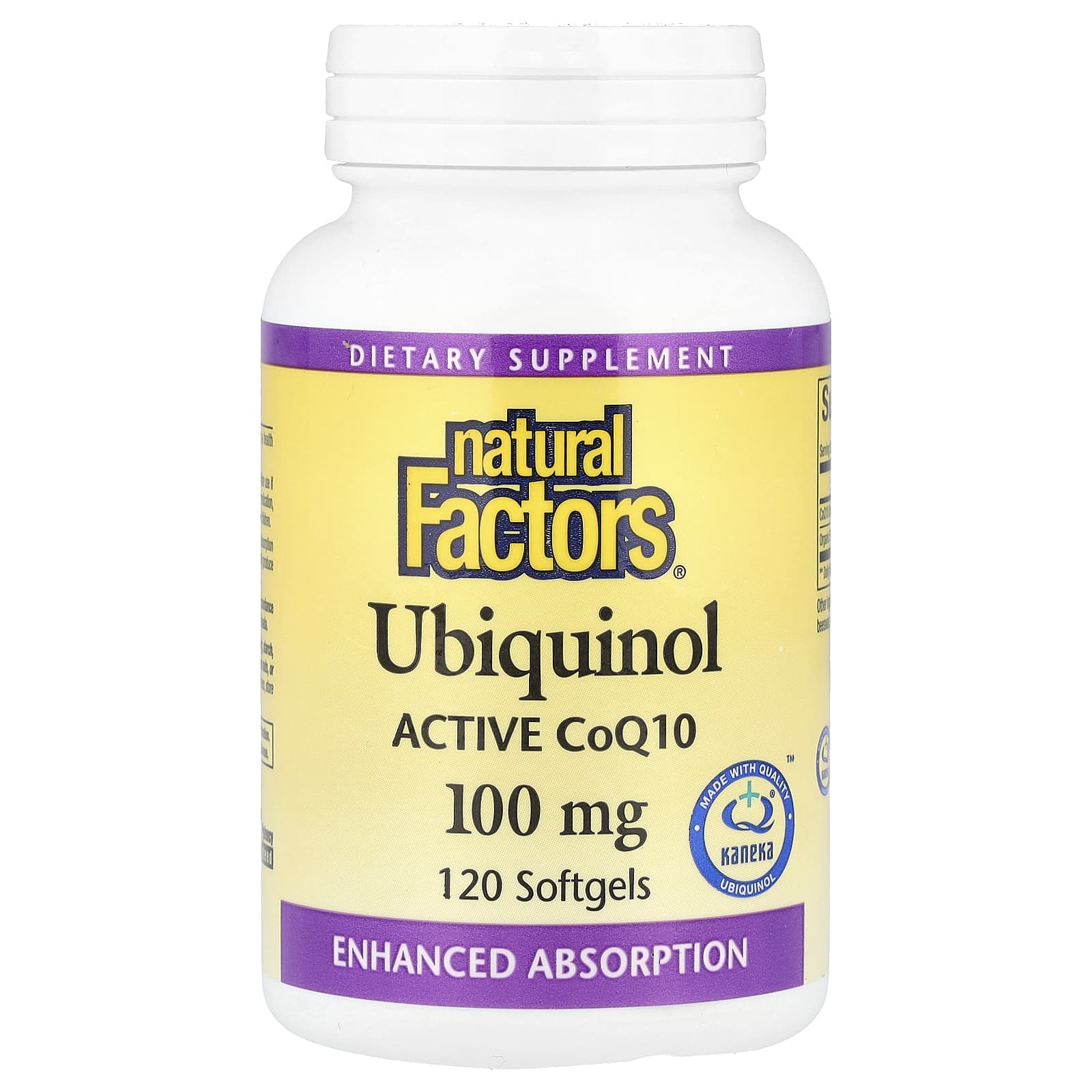 Natural Factors, Ubiquinol, Active CoQ10, 100 mg, 120 Softgels - Image 1