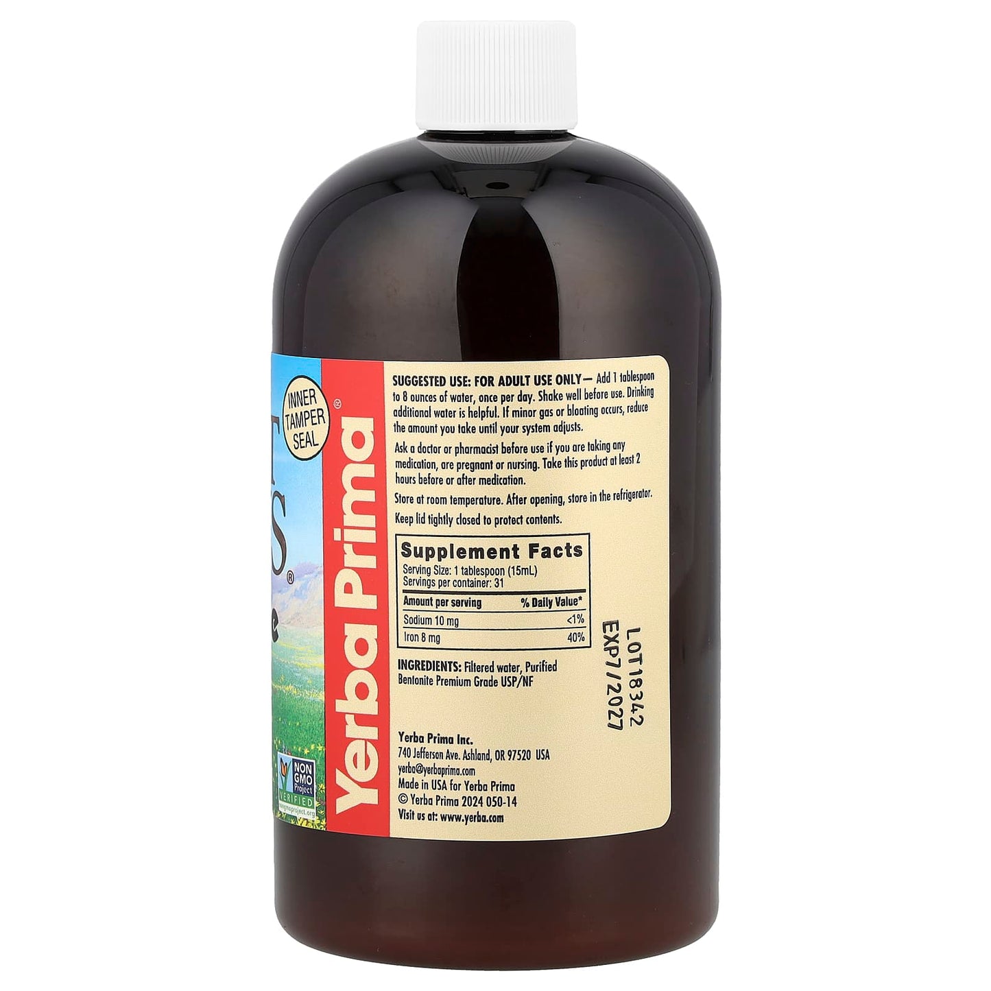 Yerba Prima, Great Plains®, Bentonite, Detox, 16 fl oz (473 ml) - Image 2