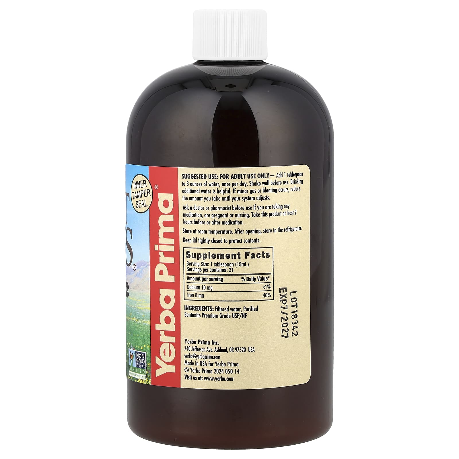 Yerba Prima, Great Plains®, Bentonite, Detox, 16 fl oz (473 ml) - Image 2