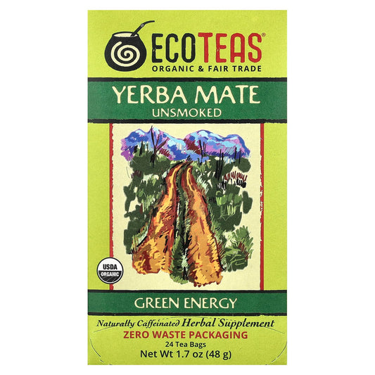 EcoTeas Yerba Mate Energy Tea - USDA Organic & Fair Trade - Image 1