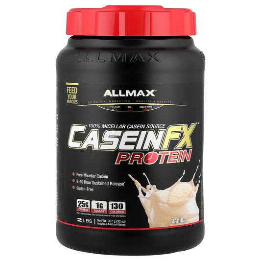 ALLMAX Casein-FX 100% Micellar Casein Protein, Vanilla, 2 lbs - Image 1