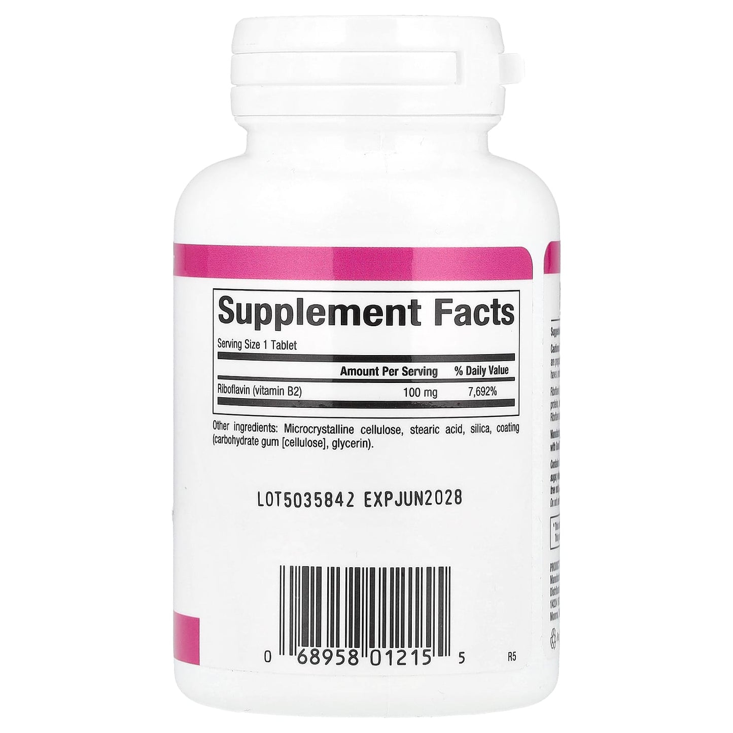 Natural Factors, Vitamin B2, Riboflavin, 100 mg, 90 Tablets - Image 2