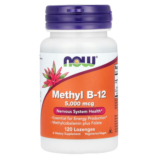 NOW Foods, Methyl B-12, 5,000 mcg, 120 Lozenges - Image 1