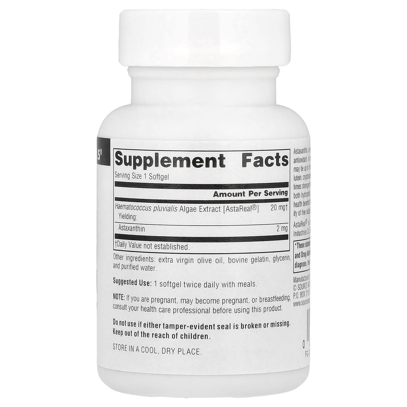 Source Naturals, Astaxanthin, 2 mg, 30 Softgels - Image 2