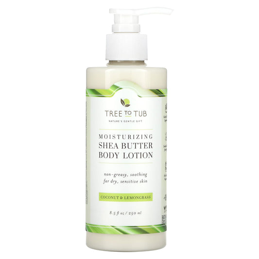 Tree To Tub, Moisturizing Shea Butter Body Lotion, Coconut & Lemongrass, 8.5 fl oz (250 ml) - Image 1