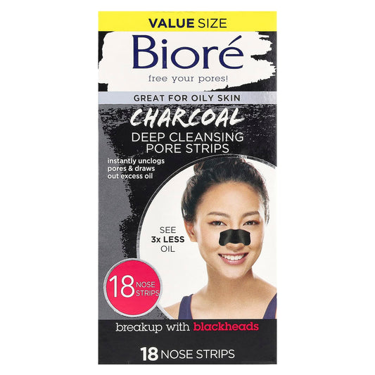 Deep Cleansing Pore Strips by Biore - Natural Charcoal for Oily Skin - Image 1