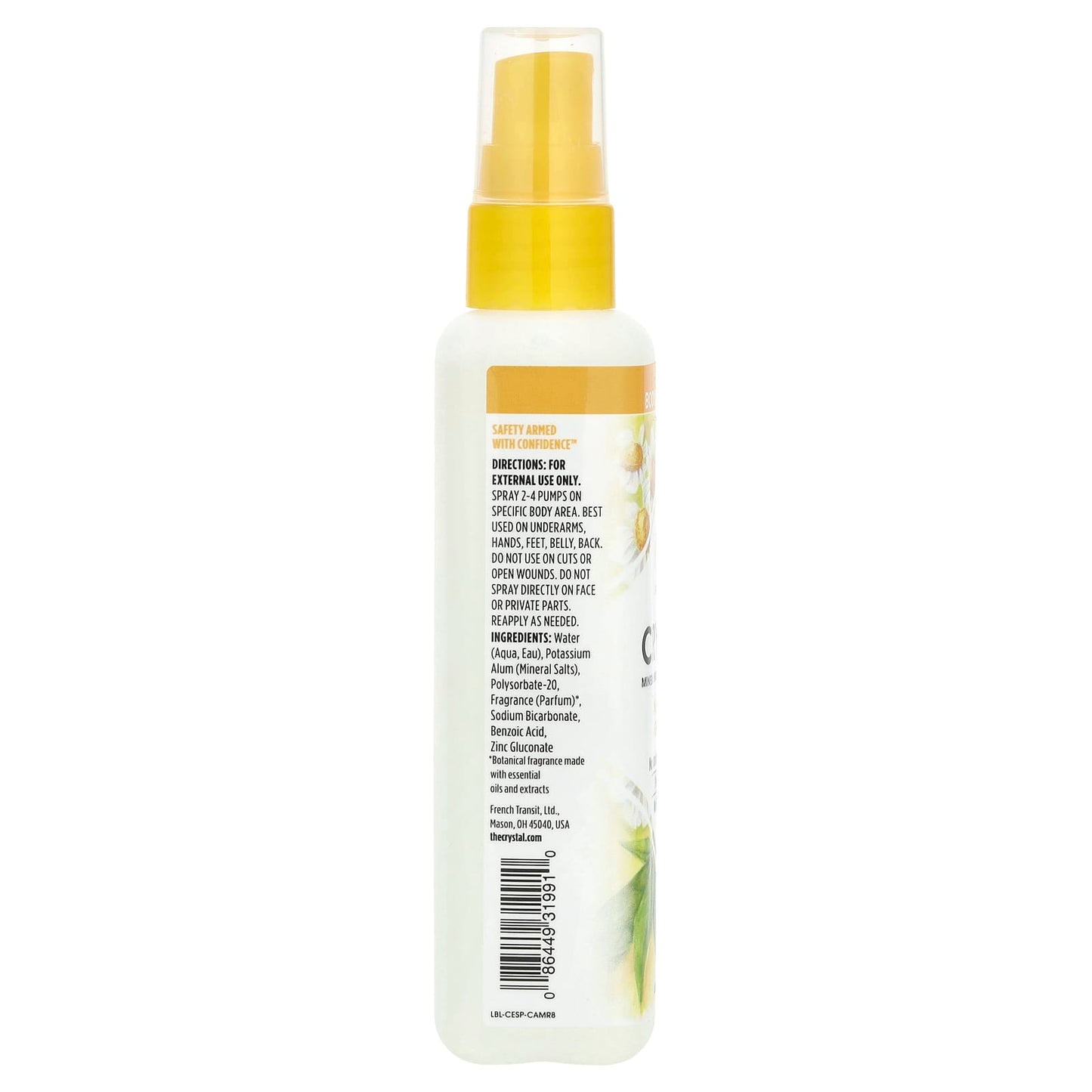 Natural, Mineral-Enriched Deodorant Spray - 24 Hour Protection, Chamomile & Green Tea - Image 2