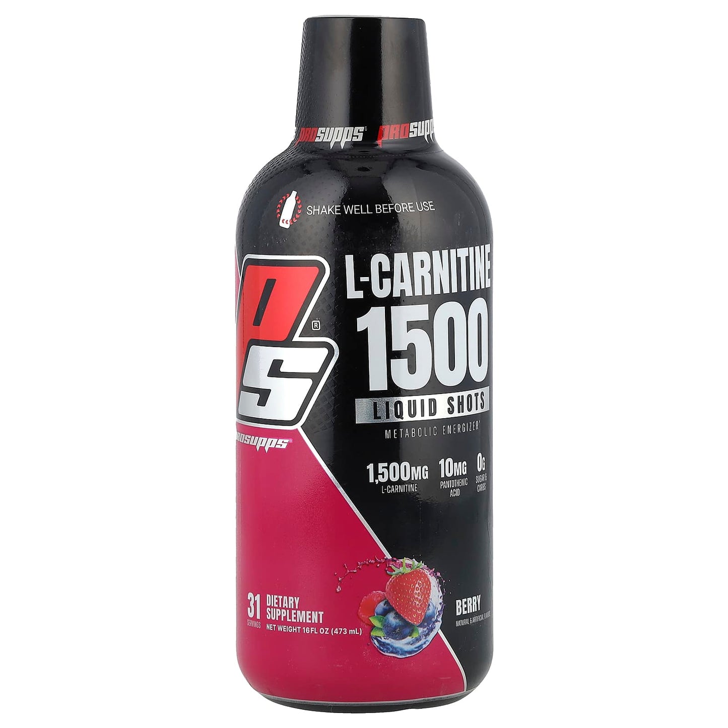 ProSupps, L-Carnitine 1500 Liquid Shots, Berry, 16 fl oz (473 ml) - Image 1