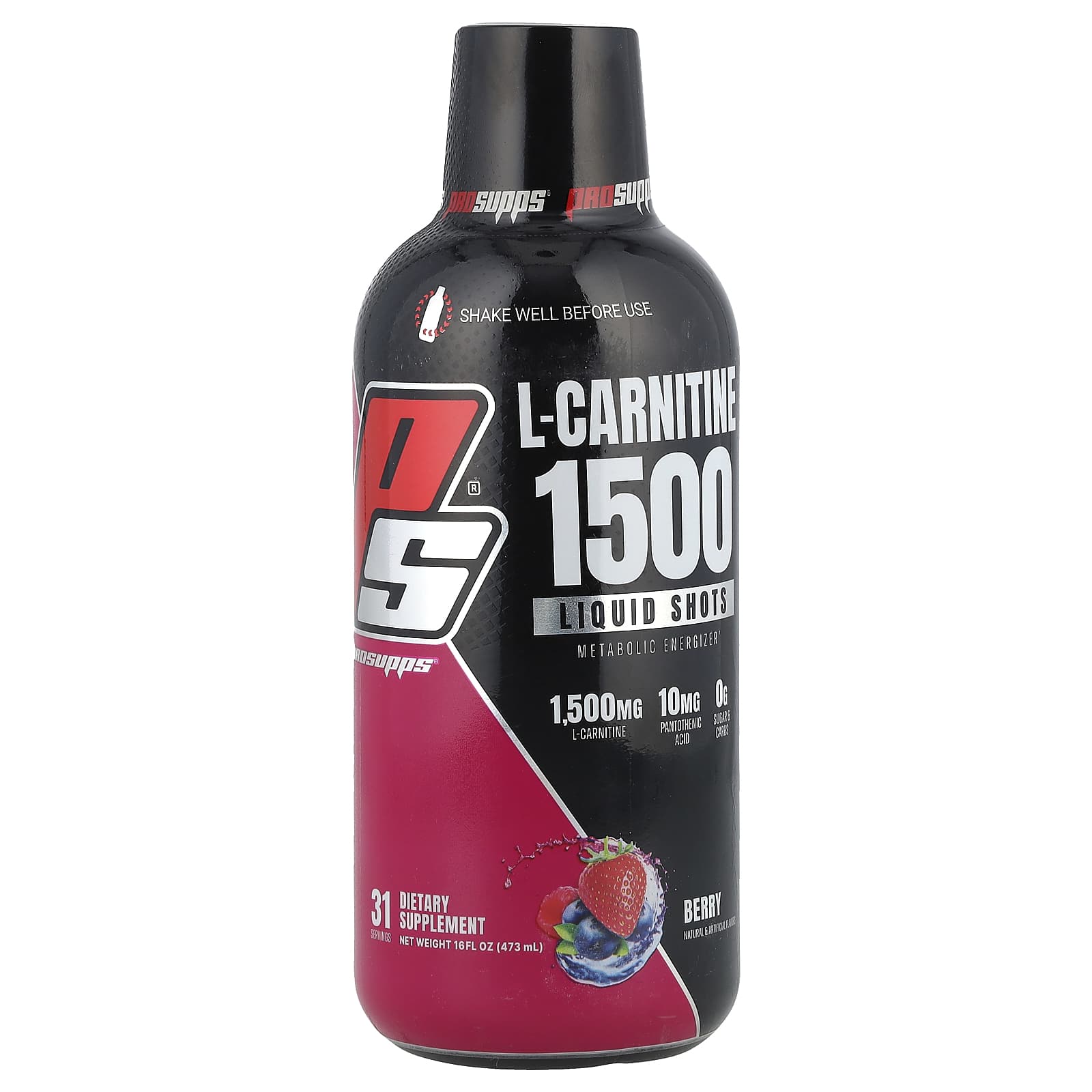 ProSupps, L-Carnitine 1500 Liquid Shots, Berry, 16 fl oz (473 ml) - Image 1