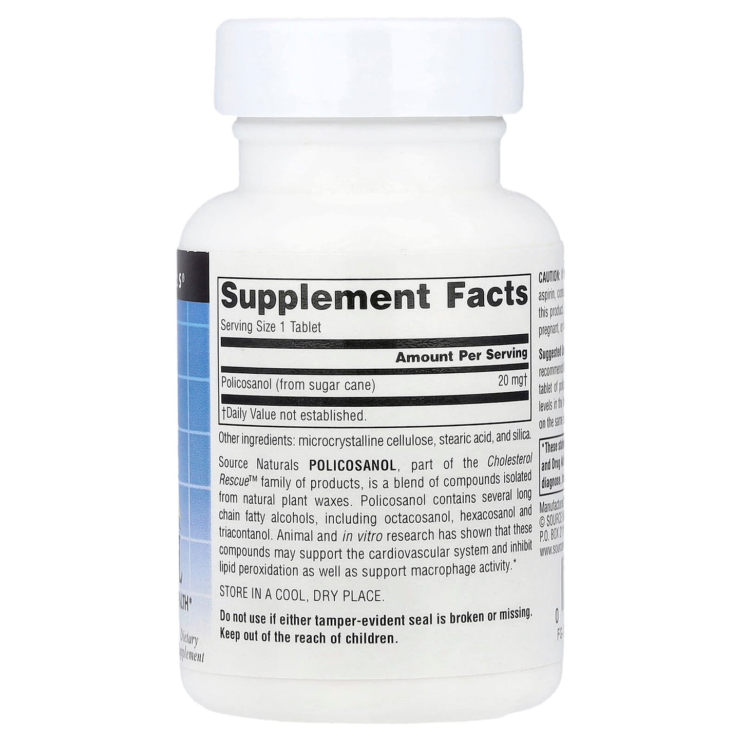 Source Naturals, Policosanol, 20 mg, 60 Tablets - Image 2