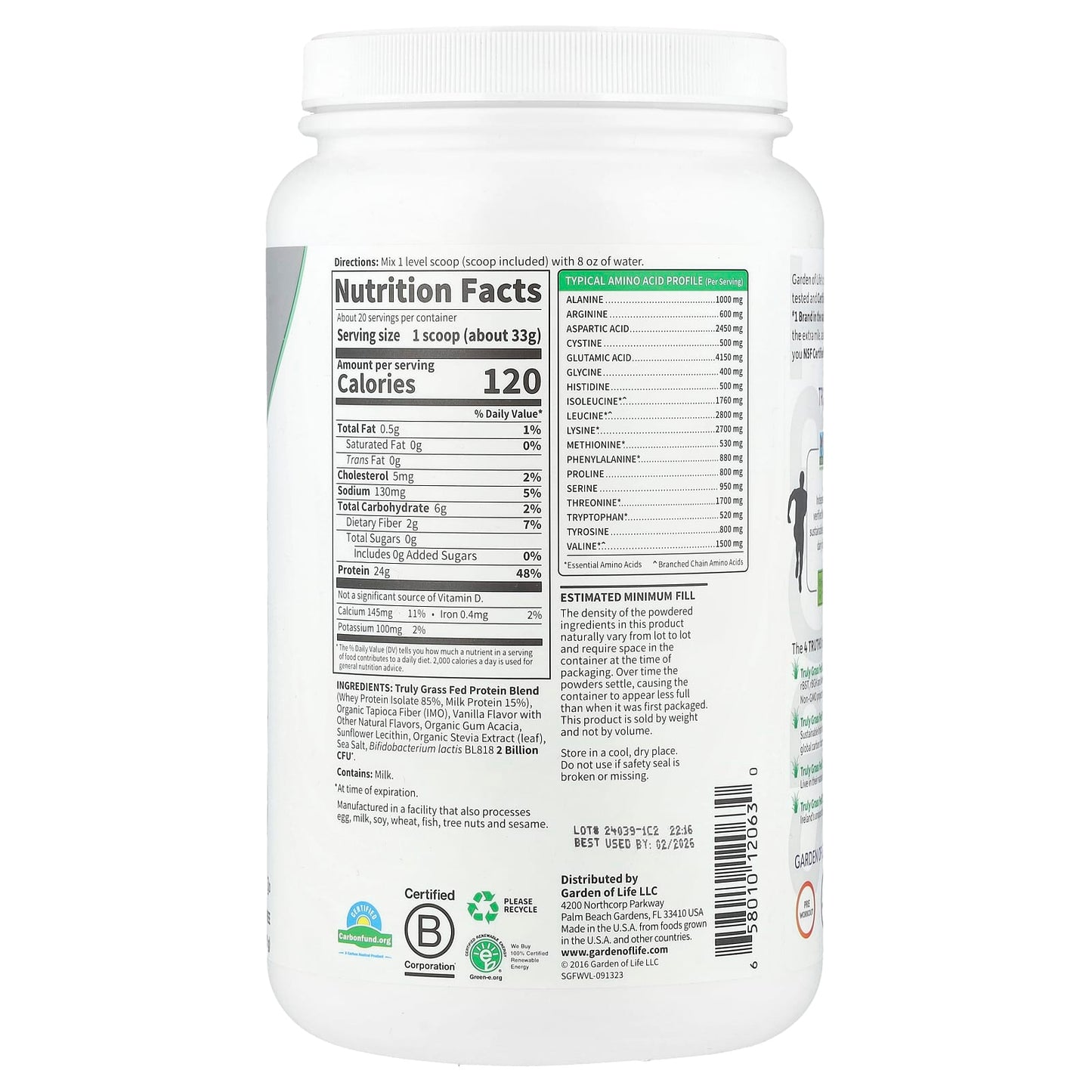 Certified Grass Fed Whey Protein Powder, Vanilla, 24g Protein, NSF Sport - Image 2