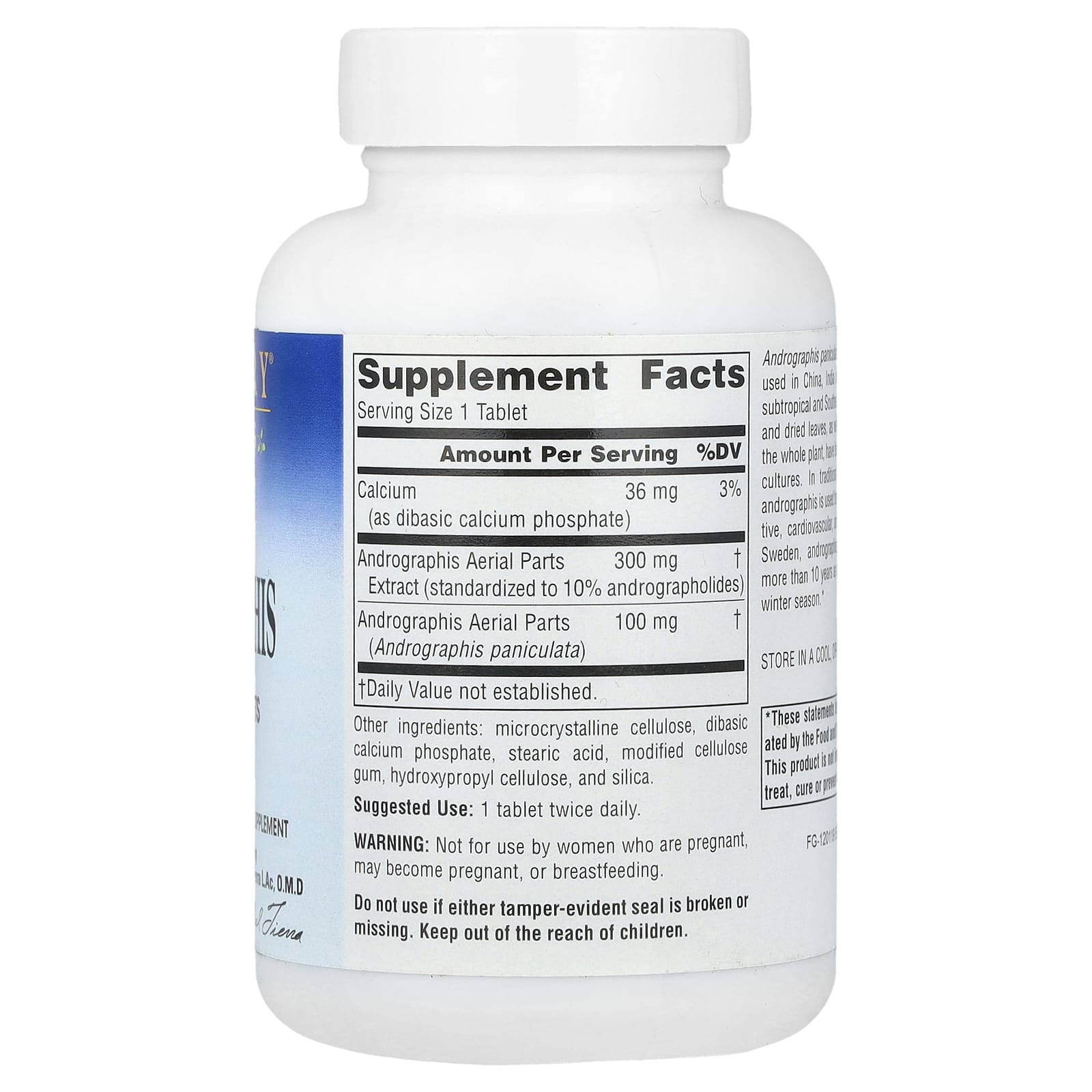 Planetary Herbals, Full Spectrum™ Andrographis, 400 mg, 120 Tablets - Image 2