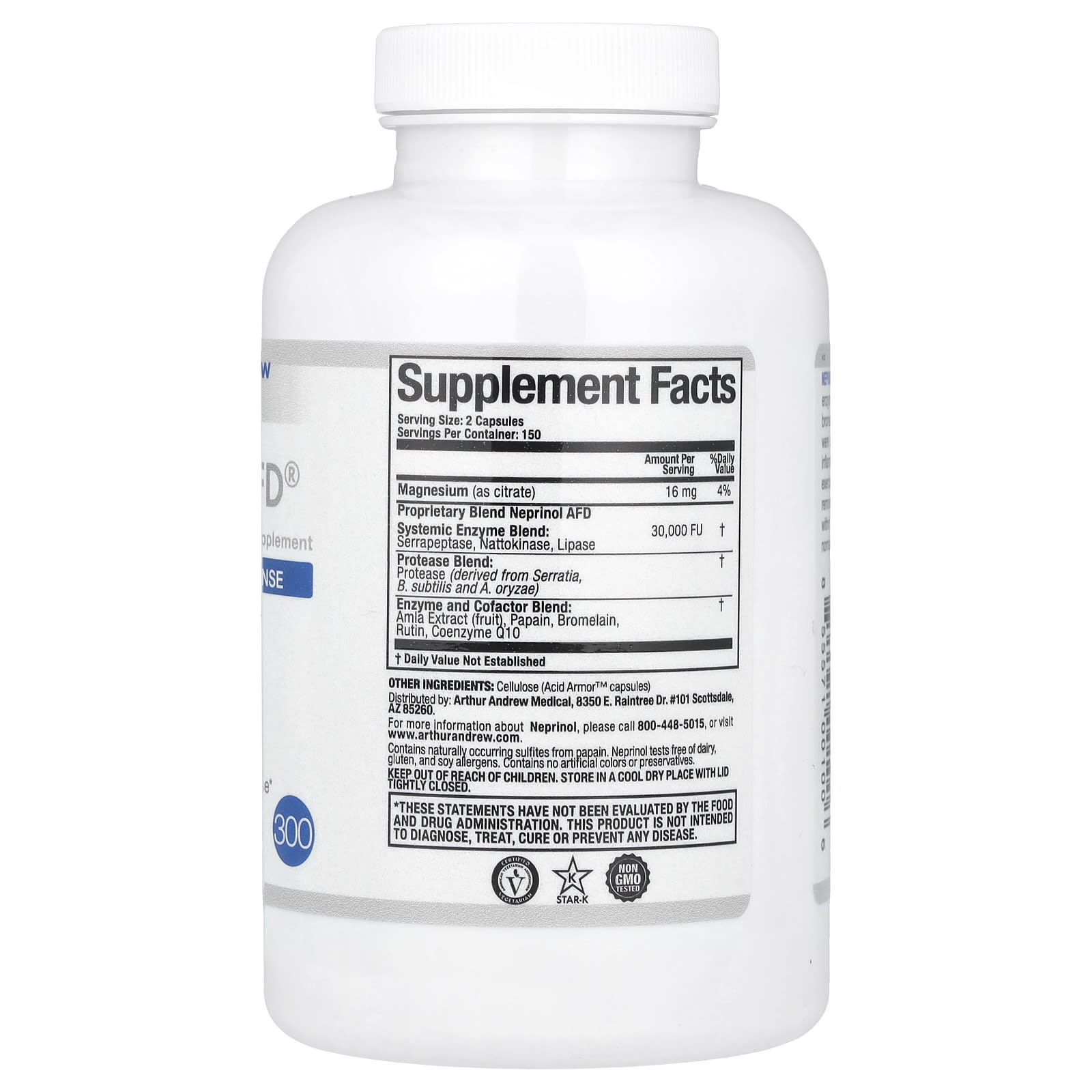 Neprinol AFD by Arthur Andrew Medical - Advanced Fibrin Defense Capsules - Image 2