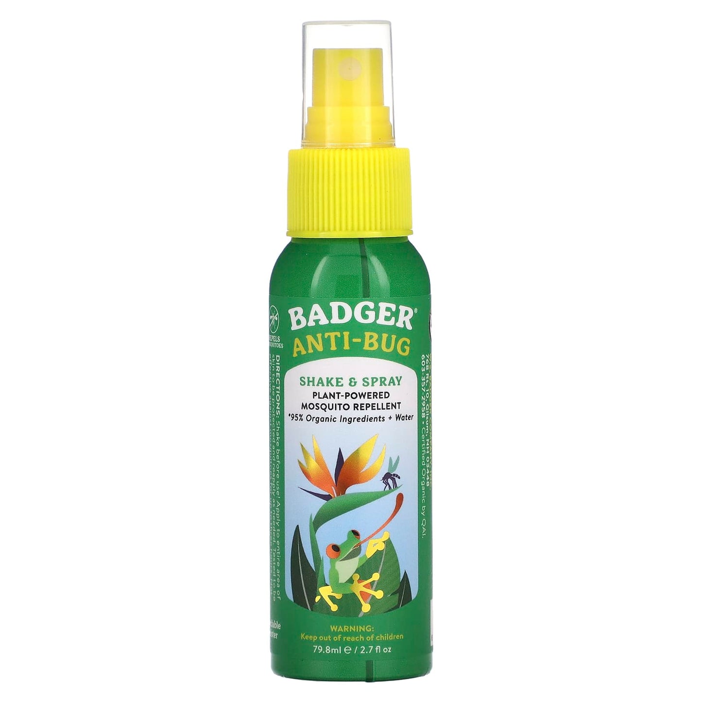 Badger DEET-Free Bug Spray, 2.7 fl oz - 95% Organic & Cruelty-Free - Image 1
