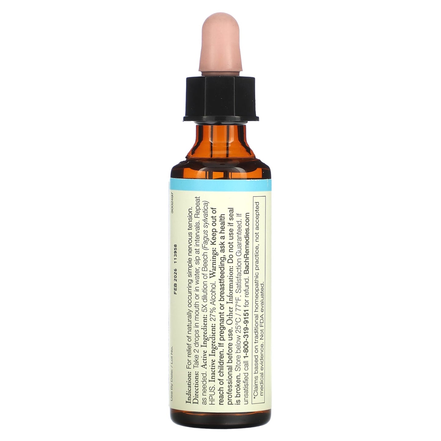Bach Original Flower Remedies Beech 0.7 fl oz (20 ml) for Nervous Tension Relief - Image 2