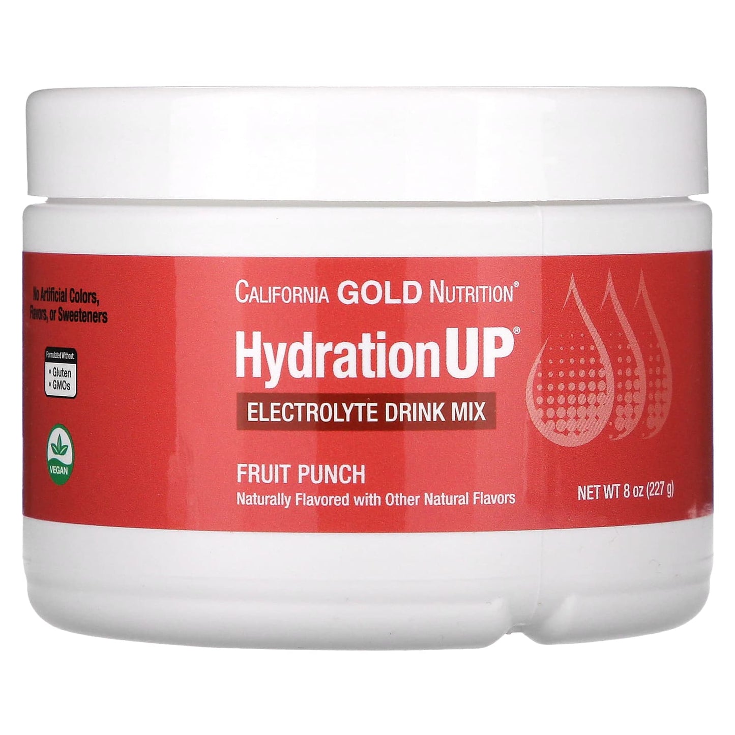 California Gold Nutrition HydrationUP Electrolyte Mix - Fruit Punch, 8oz - Image 1