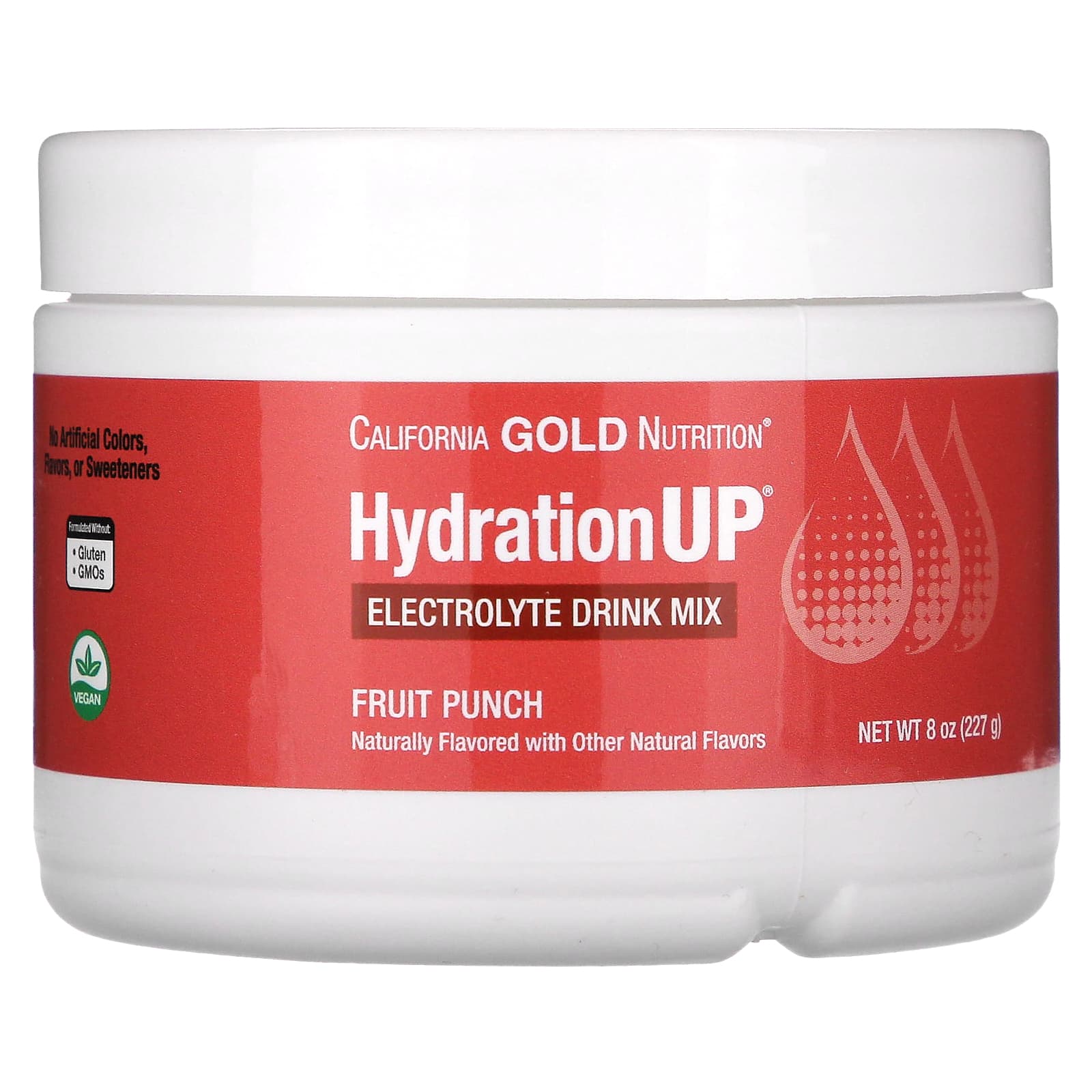 California Gold Nutrition HydrationUP Electrolyte Mix - Fruit Punch, 8oz - Image 1