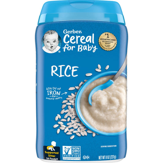 Gerber Infant Cereal, 1st Foods, Rice, 8 oz (227 g) - Image 1